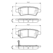 Bosch Front & Rear Pads fits Nissan Pathfinder III 2005-2010 2.5 3.0 4.0