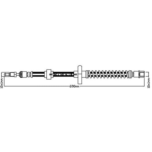 Juratek Brake Hydraulic Hose Line Rear Left JBH1176L