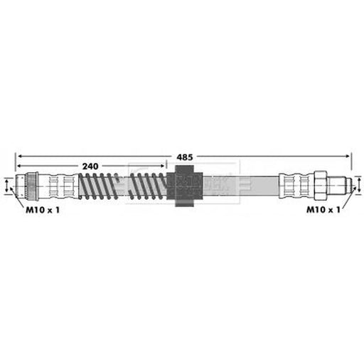 Borg & Beck Brake Hydraulic Hose Line Front Right BBH6769