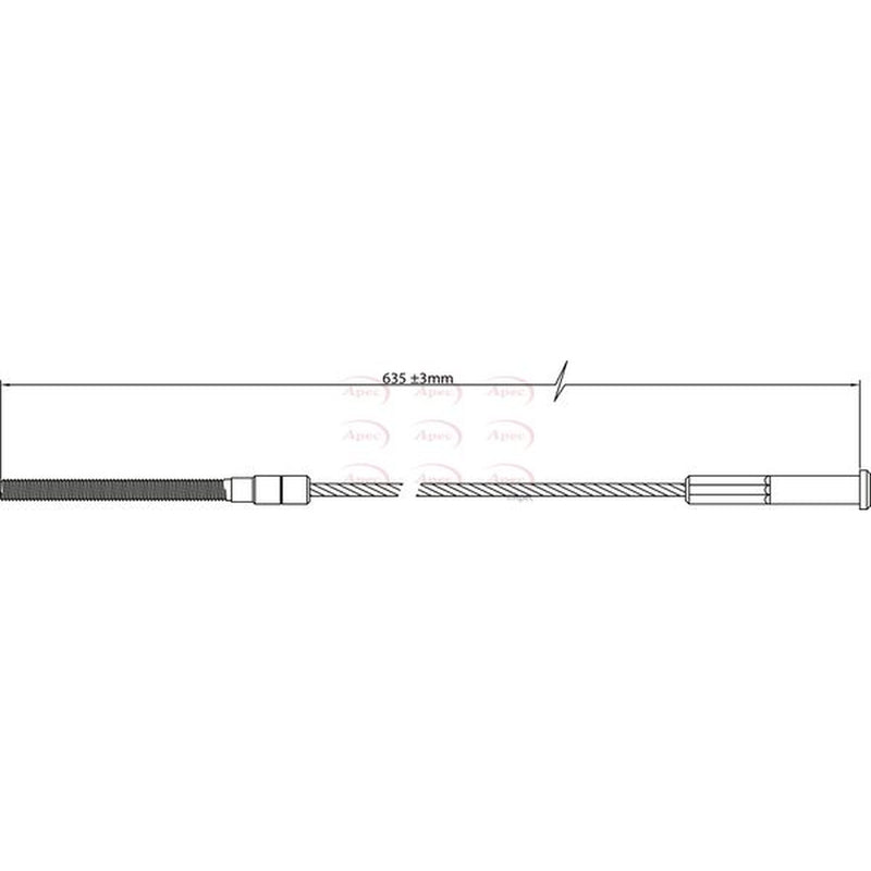 Apec Handbrake Cable Front fits Austin Mini II 1982-1993