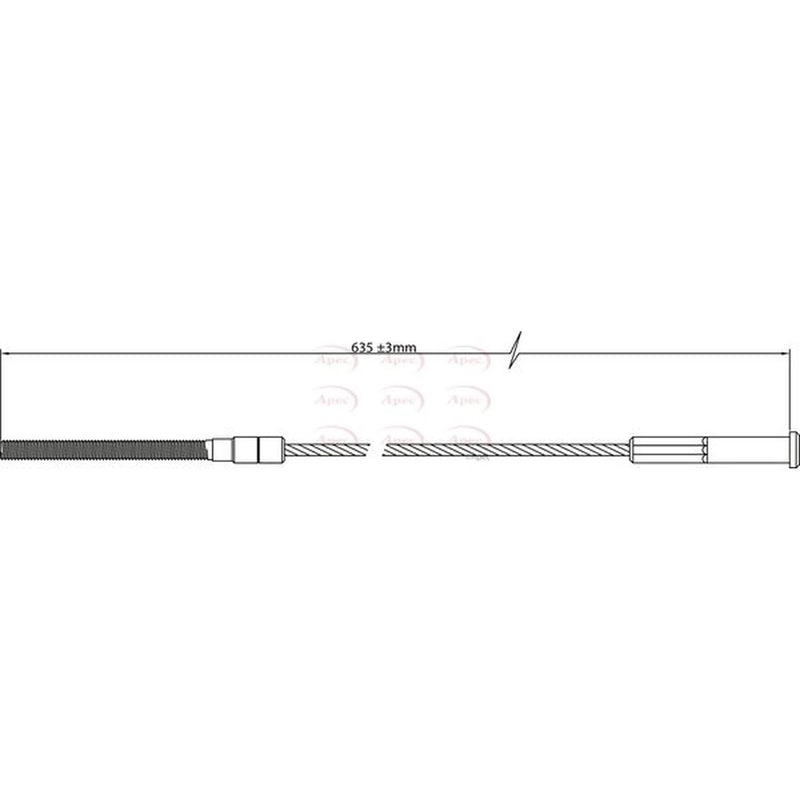 Apec Handbrake Cable Front CAB1393