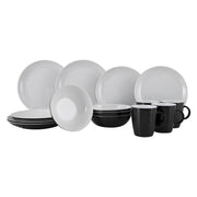 Gimex Solid Line Tableware Black & White 16 Pieces Gimex - Dynamic Drive