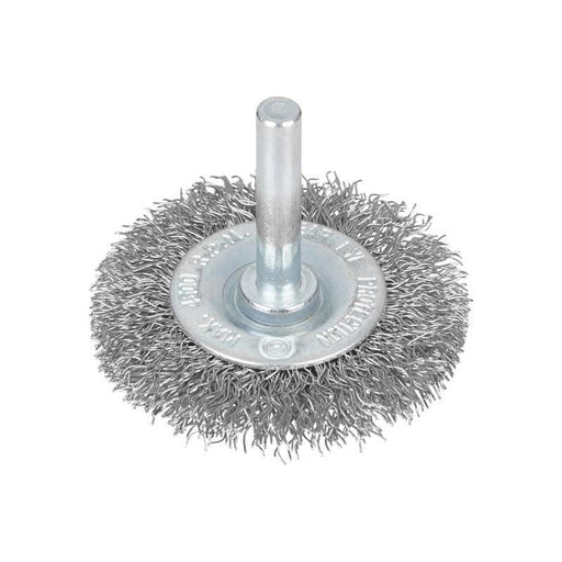 Bluespot Tools Flat Steel Wire Wheel Brush 50mm x 6mm Arbor BlueSpot Tools - Dynamic Drive