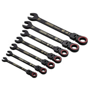 Draper Expert HI-TORQ® Metric Flexible Head Ratchet Combination Spanner Set (7 - image 1