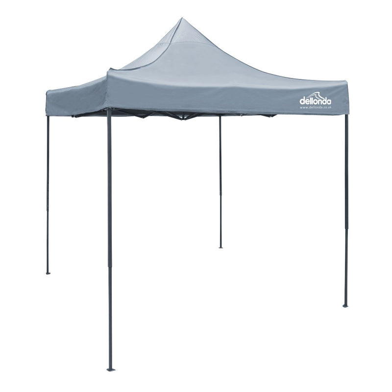 Dellonda 2x2m Pop-Up Gazebo Heavy Duty Carry Bag Rope Stakes & Weight Grey Dellonda - Dynamic Drive