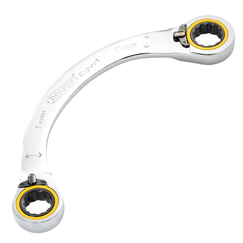 Draper Expert HI-TORQ® Double Ring Ratchet Half Moon Spanner, 15 x 17mm - image 1