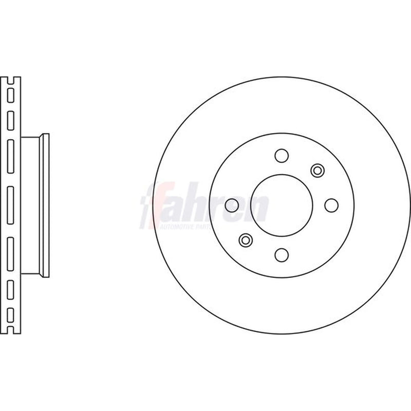 Fahren 2 x Vented Brake Discs fits Hyundai Getz 2002-2010 1.1 1.3 1.4 1.5 1.6