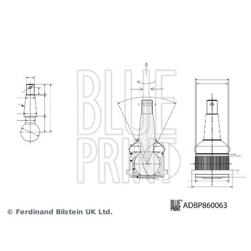 Blue Print Ball Joint Lower fits Land Rover Defender Pick Up 2007-2016 2.2 2.4