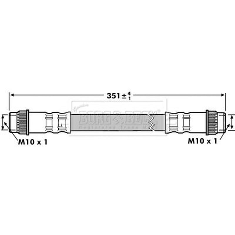 Borg & Beck Brake Hydraulic Hose Line Rear Right BBH7179
