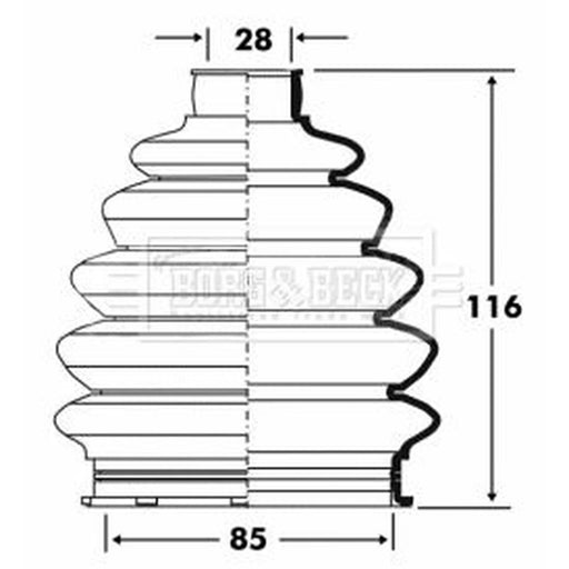 Borg & Beck Drive Shaft Bellow Kit Wheel Side Thermoplast BCB6083