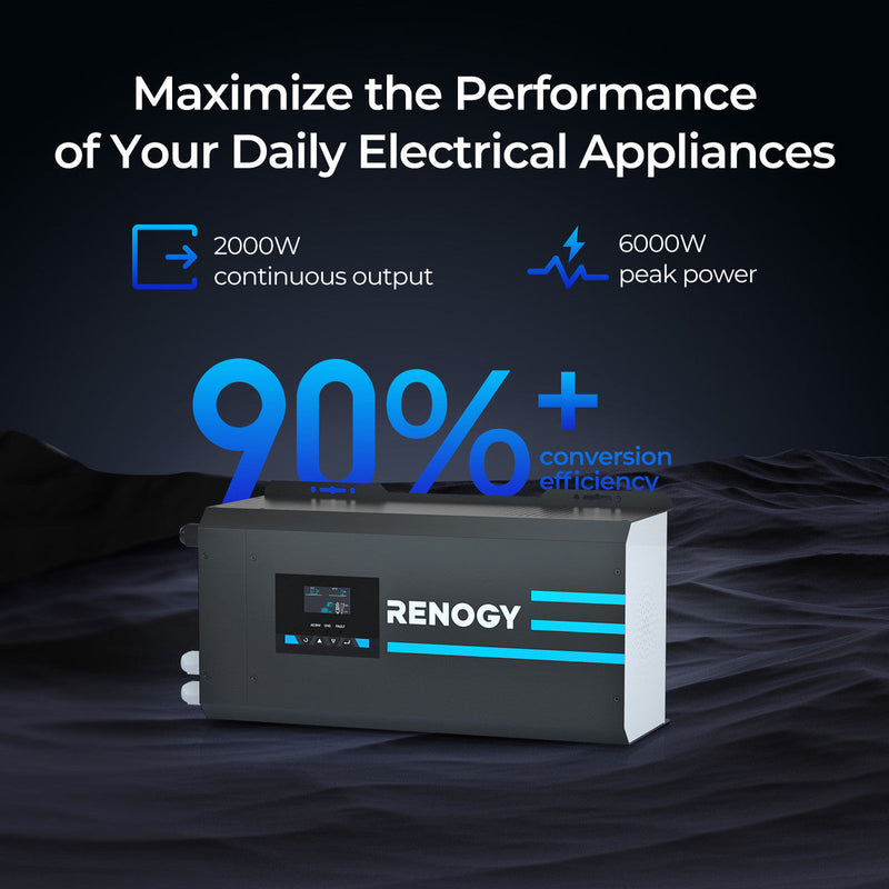 Renogy 12V Pure Sine Wave Inverter Charger w/ LCD Dyna-mo Solar - Dynamic Drive
