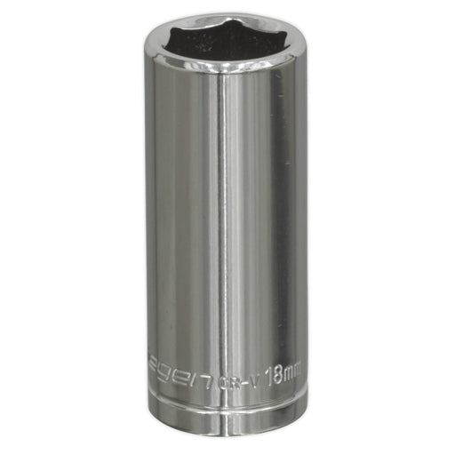 Sealey WallDrive Socket 18mm Deep 3/8"Sq Drive S0596 Sealey - Dynamic Drive