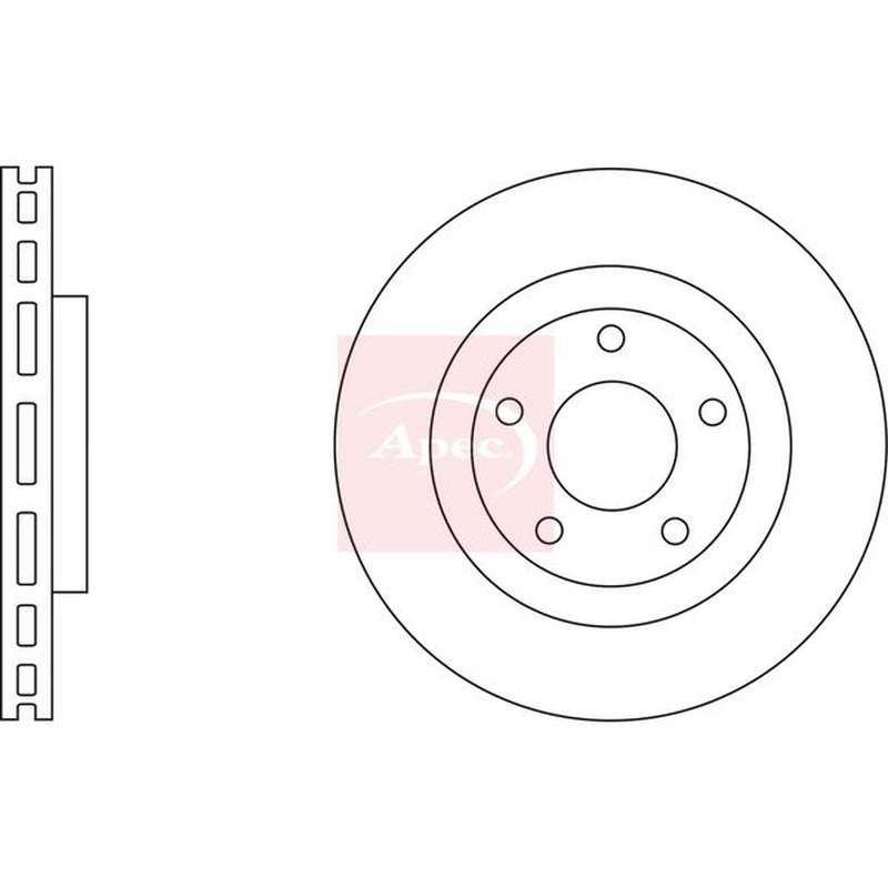 Apec Front Brake Vented Discs & Pads fits Dodge Avenger 2007-2011 2.0