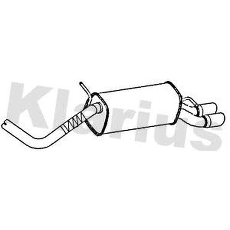Klarius Box With Tail Pipe Rear fits Audi A1 2011-2015 1.4