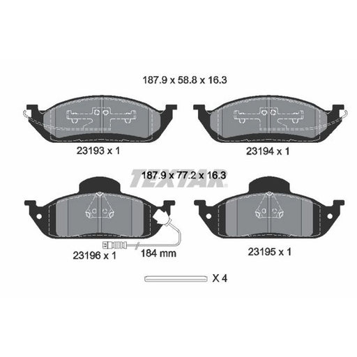 Textar Front Brake Pad Set 2319303