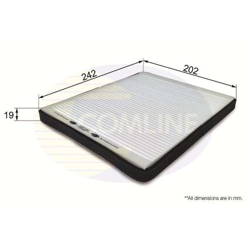 Comline Cabin Air Filter (Pollen Filter) fits Opel Agila A 2000-2007 1.0 1.2 1.3