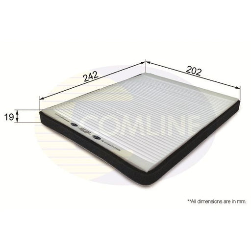 Comline Cabin Air Filter (Pollen Filter) fits Opel Agila A 2000-2007 1.0 1.2 1.3