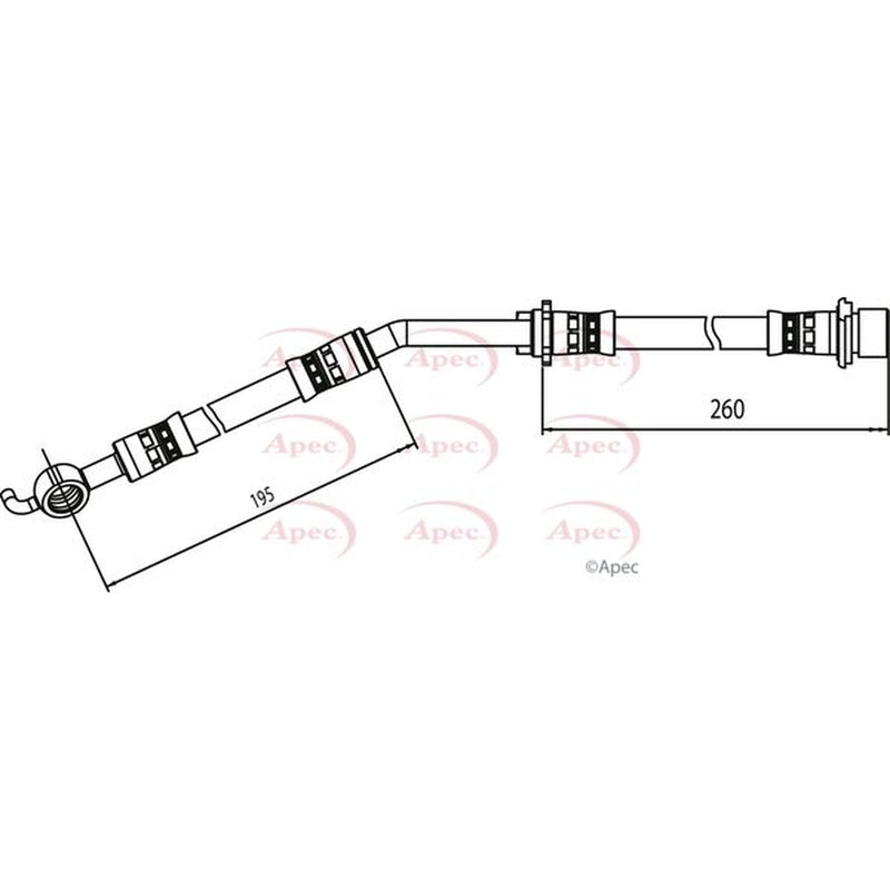 Apec Brake Hydraulic Hose Line Front Right fits Toyota Yaris/Vitz 2005-2012