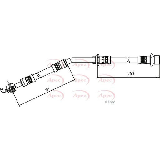 Apec Brake Hydraulic Hose Line Front Right fits Toyota Yaris/Vitz 2005-2012