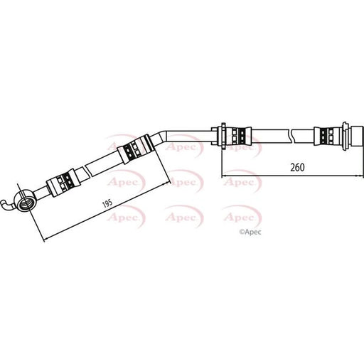 Apec Brake Hydraulic Hose Line Front Right HOS4089