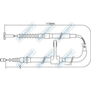 Apec Handbrake Cable Right Rear BBC3006