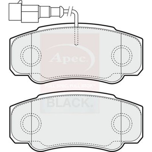 Apec Black Rear Brake Pad Set fits Nissan Cabstar 2006-2013