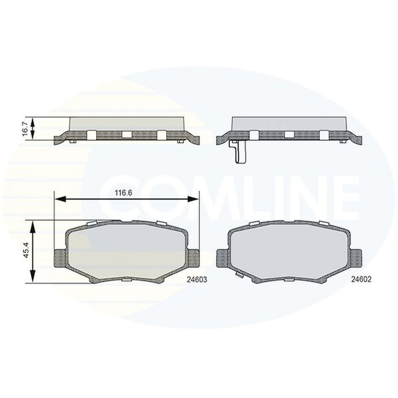Comline 4 x Rear Brake Pad Set fits Dodge Nitro 2006-2012 2.8 3.7 4.0