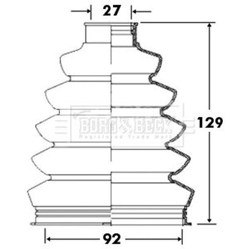 Borg & Beck Drive Shaft Bellow Kit Wheel Side Thermoplast BCB2371