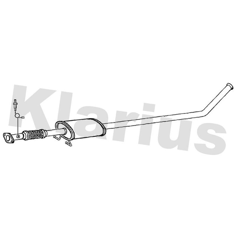 Klarius Box With Tail Pipe Centre fits Kia Picanto II 2011-2017 1.0
