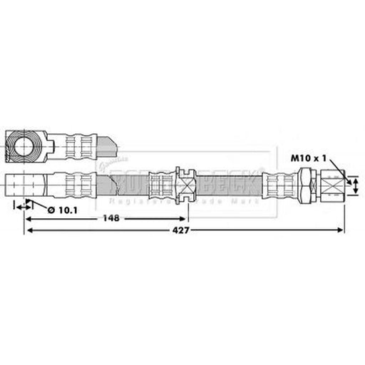 Borg & Beck Brake Hydraulic Hose Line Front Right BBH6829