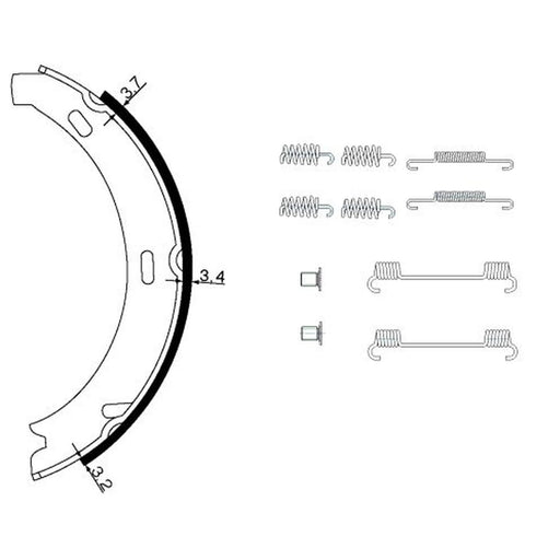 Mintex Parking Brake Shoe Set fits Chrysler Crossfire 2003-2008 3.2