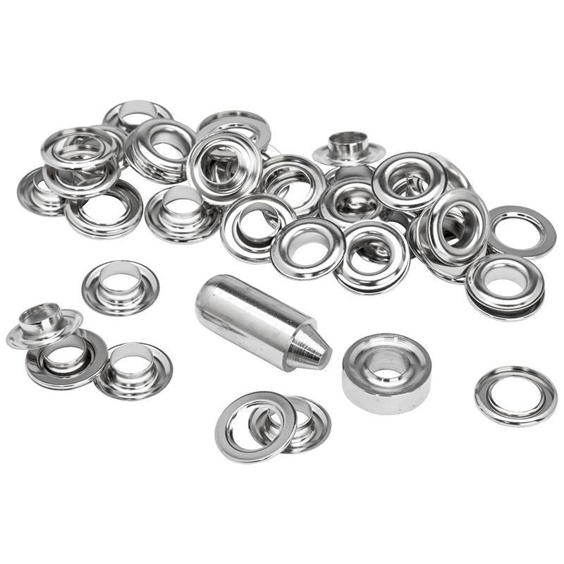 Rapid Eyelets 12 x 23mm (25) + Metal 2 Piece Anvil Rapid - Town Tools