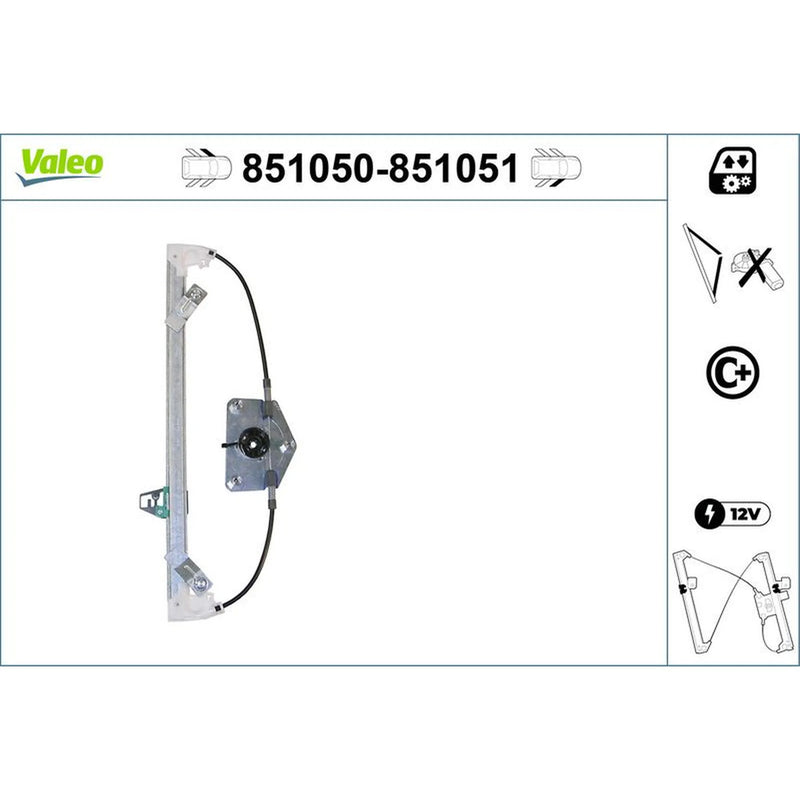 Valeo Electric Window Regulator Lifter Right Front 851051