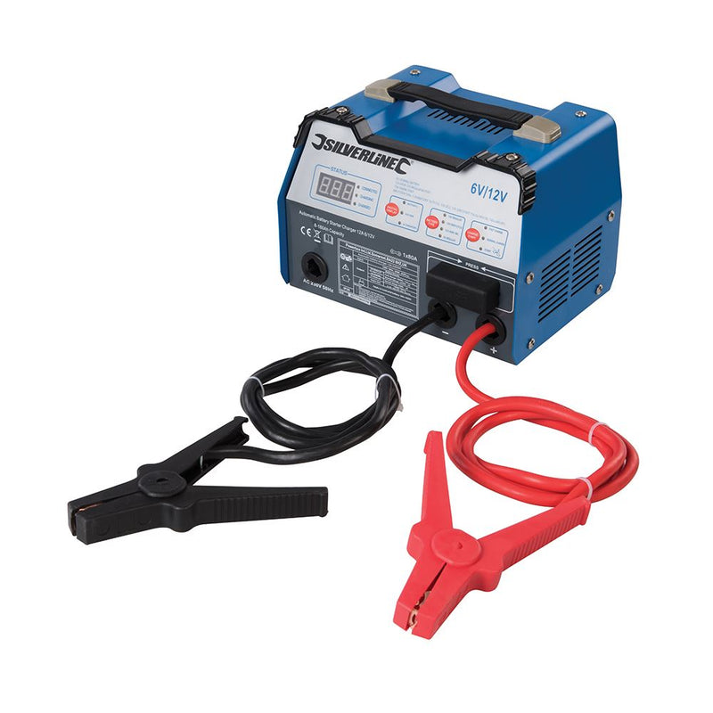 Silverline Automatic Battery Starter Charger 12A 6/12V 549095 Silverline  - Dynamic Drive