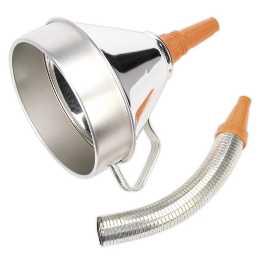 Sealey Funnel Metal with Flexible Spout & Filter200mm FM20F Sealey - Dynamic Drive