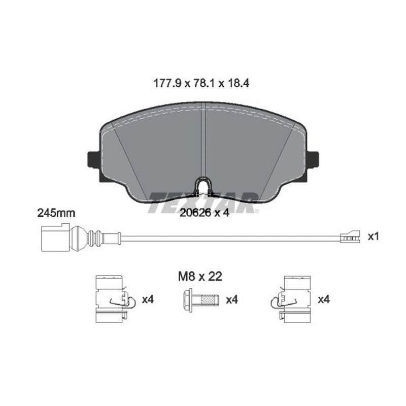 Textar Front Brake Pad Set 2062601