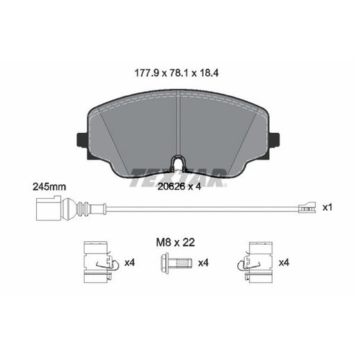 Textar Front Brake Pad Set 2062601