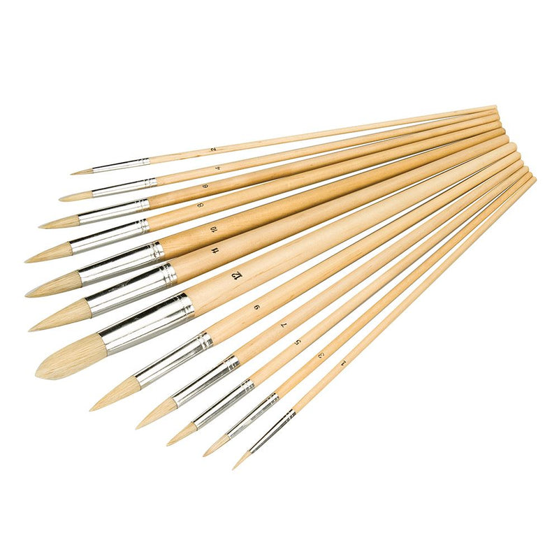 Silverline Artists Paint Brush Set 12pce Pointed Tips Silverline - Dynamic Drive