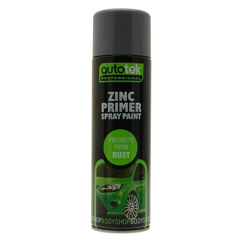 3x Autotek Professional Zinc Primer 500ml Spray Paint High Coverage Autotek - Dynamic Drive
