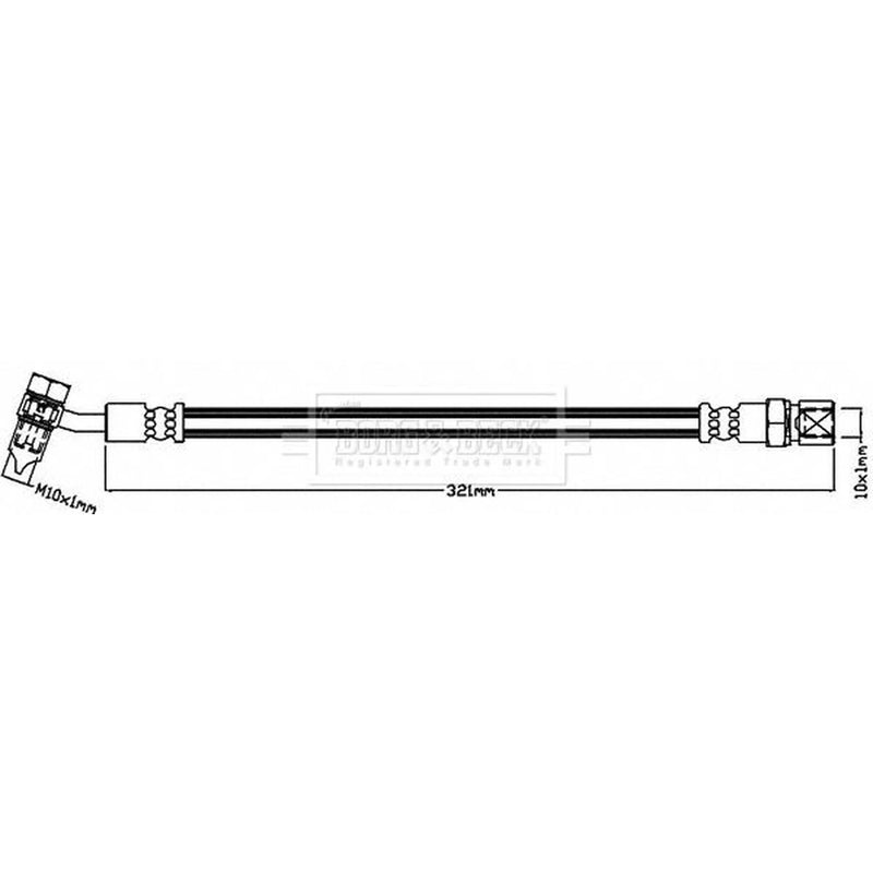 Borg & Beck Brake Hydraulic Hose Line Rear Right BBH8641