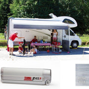 Fiamma Titanium F45L 550 Awning Royal Blue Fabric (06532B01Q) Winch Handle Wall Mounted Fiamma - Dynamic Drive