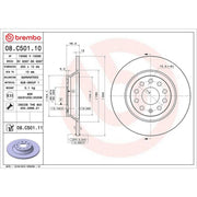 Brembo Rear Brake Solid Discs & Pads fits Audi Q3 2011-2018 1.4 2.0