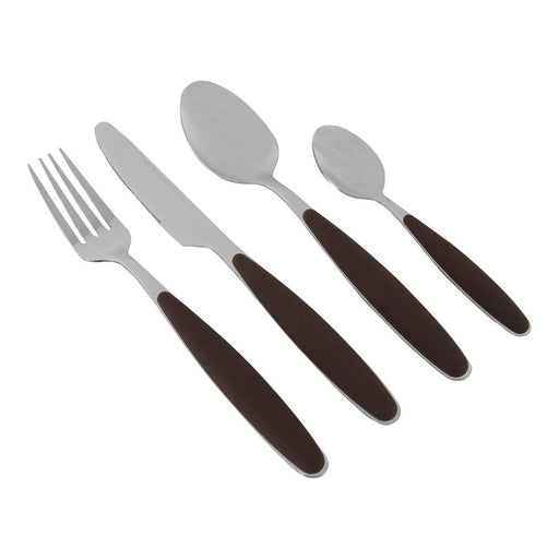 Gimex Cutlery Brown Soft Touch Handle 16 Pieces Gimex - Dynamic Drive