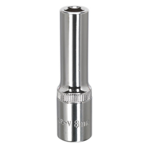 Sealey WallDrive Socket 8mm Deep 3/8"Sq Drive Fully Polished SP3808D Sealey - Dynamic Drive