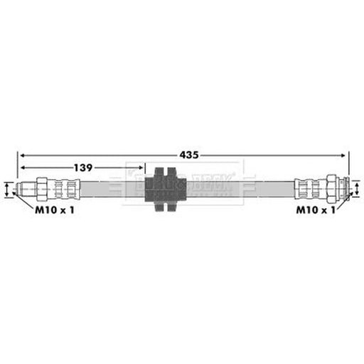 Borg & Beck Brake Hydraulic Hose Line Rear Right BBH6720