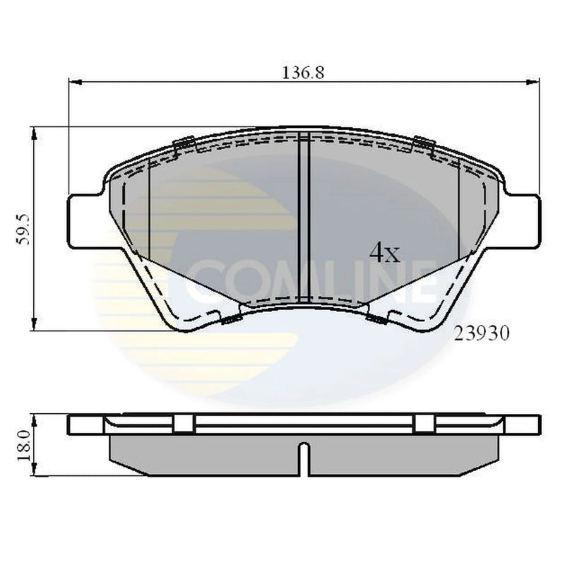 Comline 4 x Front Brake Pad Set fits Renault Grand Scénic II 2004-2009