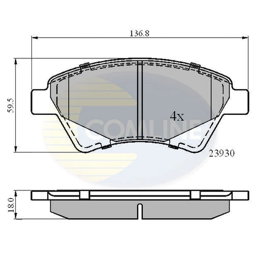 Comline 4 x Front Brake Pad Set fits Renault Grand Scénic II 2004-2009