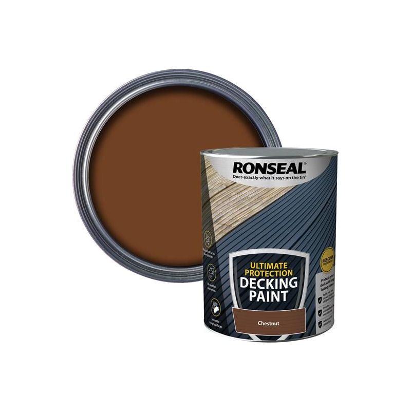 Ronseal Ultimate Protection Decking Paint Chestnut 5 litre Ronseal - Dynamic Drive