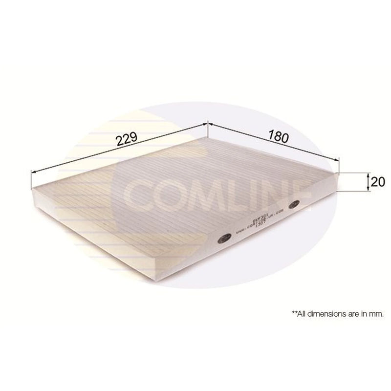 Comline Cabin Air Filter (Pollen Filter) fits Hyundai IX20 2010-2019 1.4 1.6