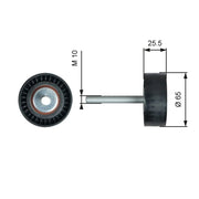 Gates V-Ribbed Belt Deflection/Guide Pulley T36772